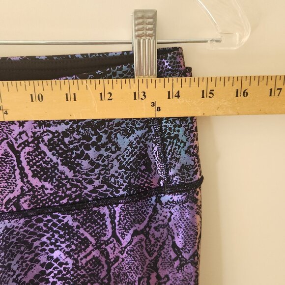 DOV DOVPOD Snakeskin Metallic Leggings Exotic Yoga Pants Blue Purple Large - Picture 12 of 14
